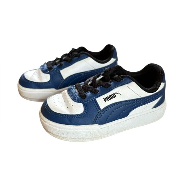 Puma Blue and White Sneakers Classic Low Top Toddler Boy Size 8 - Picture 1 of 8